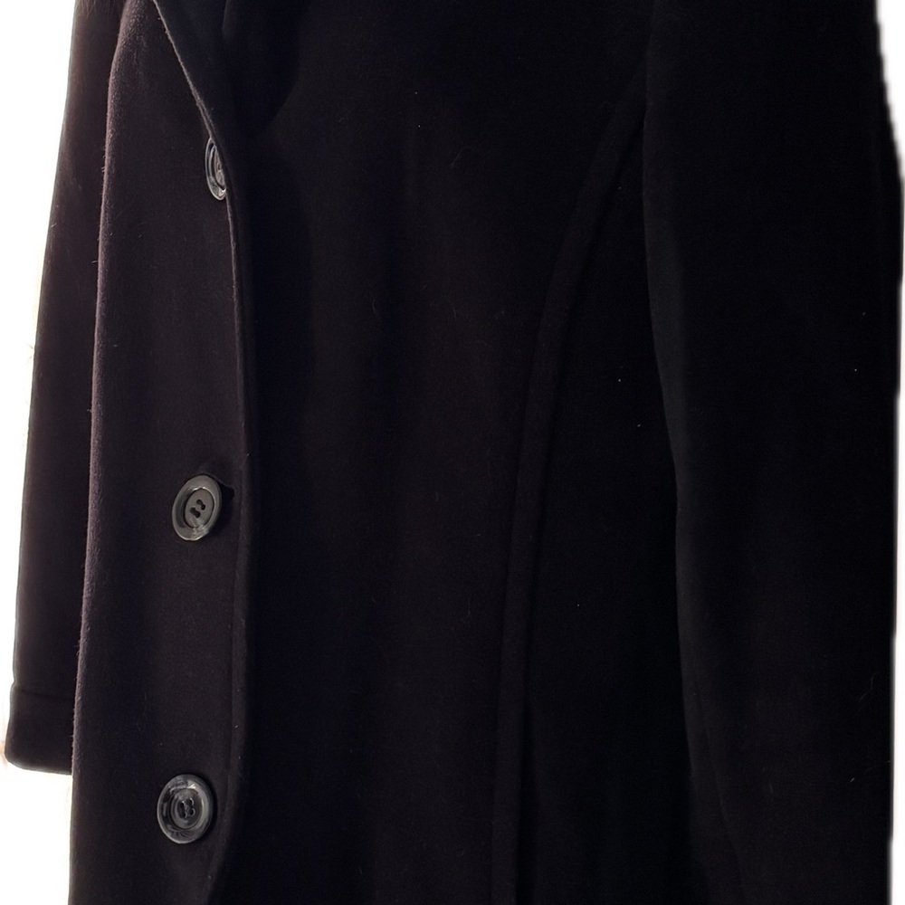 Sachi Genuine Fox Gur Trim 
Wool Blend Black
